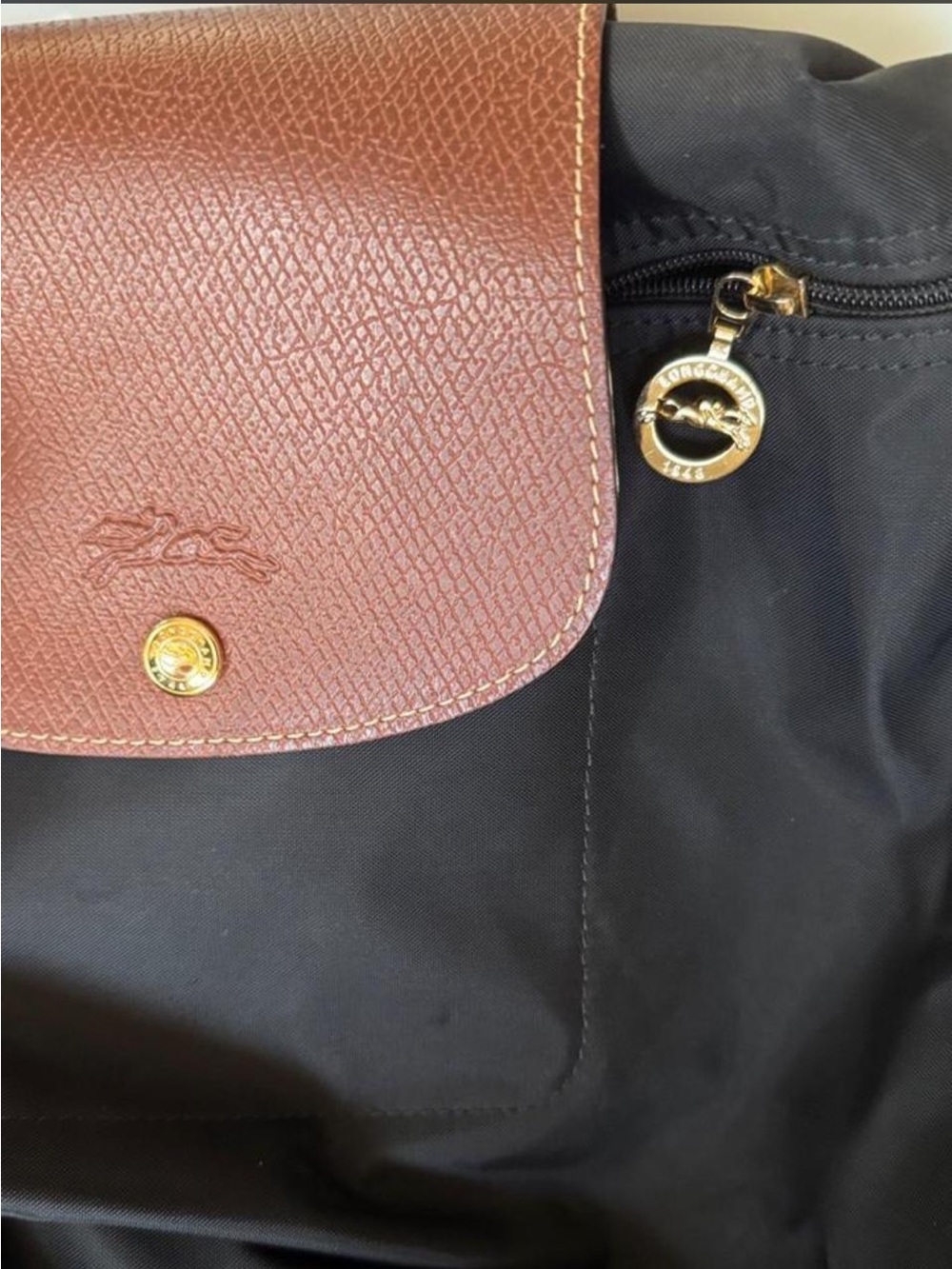 Longchamp le pilage black backpack - Picture 7 of 8